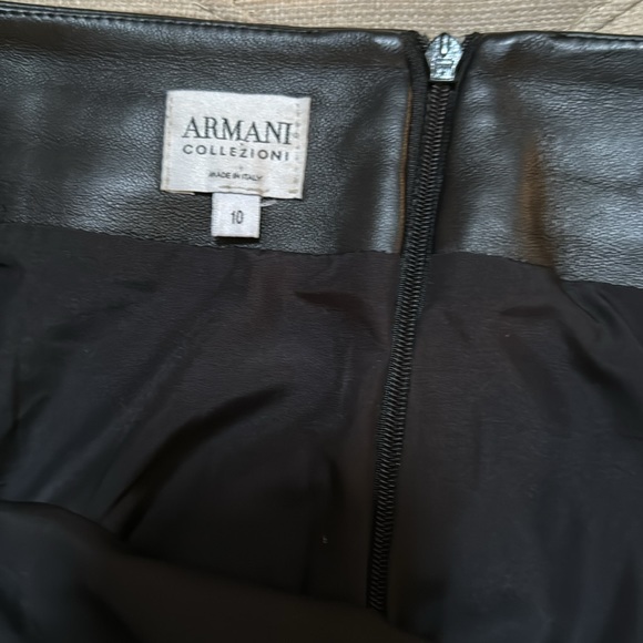 Armani Collezioni leather skirt black size 10 - Picture 3 of 8
